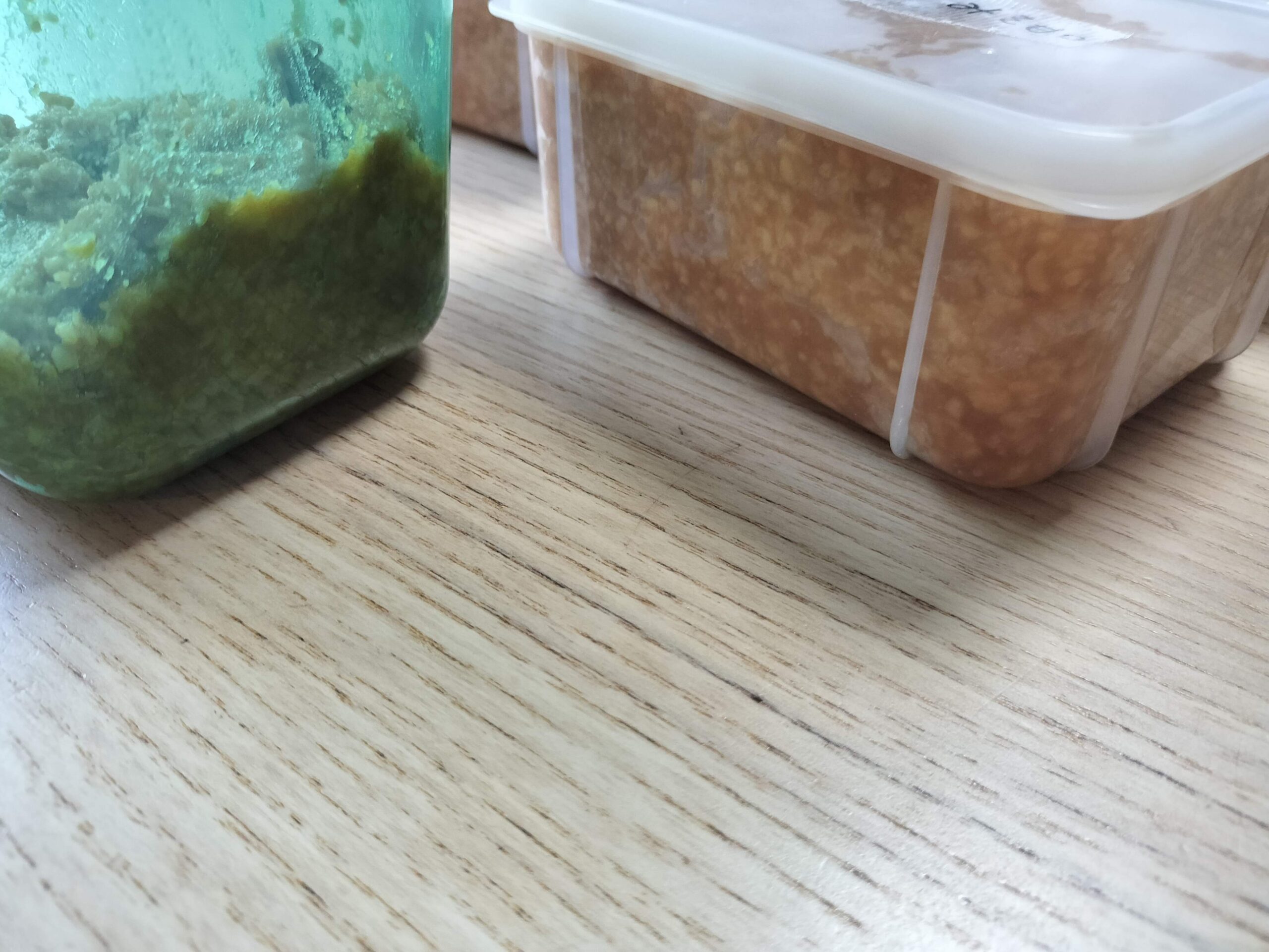 去年の味噌と今年の麹多め味噌の食べ比べ